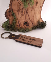 Wooden drive safe keyring