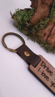 Wooden drive safe keyring