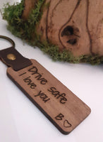 Wooden drive safe keyring