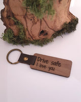 Wooden drive safe keyring