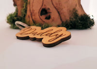 Wooden name keyring