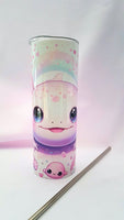 Axolotl tumbler, 20oz tall tumbler with straw