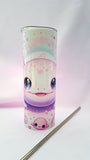 Axolotl tumbler, 20oz tall tumbler with straw