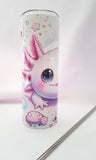 Axolotl tumbler, 20oz tall tumbler with straw