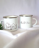 Camping mug, Adventures since, personalised retro mug, enamel mug