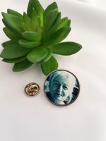 Round personalised memorial photo charm, wedding brooch