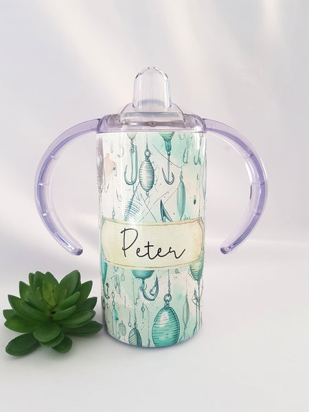 Fishing sippy cup, sippy cup, dementia aid