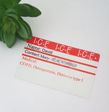 ICE Plastic wallet card, emergency contact card, In Case of Emergency, photo gifts, wallet photos, contact wallet card for emergencies