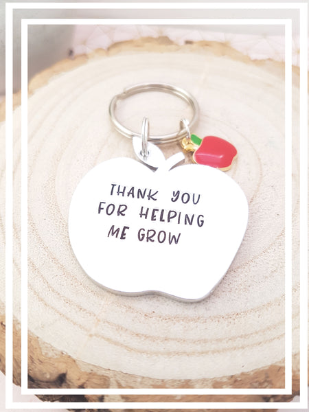 'Thank you for helping me grow' keyring