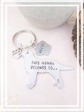 Golden Retriever Keyring 'This human belongs to'