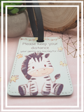 Baby Zebra pram tag - please keep your distance