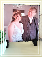 Photo slate, personalised square rock photo