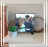 Photo slate, personalised square rock photo