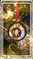 Photo wreath  memorial ornament, photo bauble