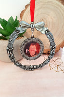 Photo wreath  memorial ornament, photo bauble