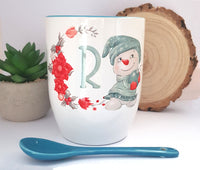 Personalised Initial Christmas Mug and Spoon