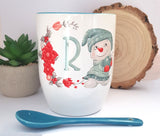 Personalised Initial Christmas Mug and Spoon