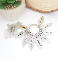 Hand stamped rabbit keyring