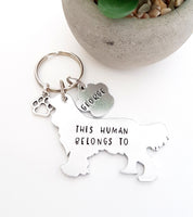 Cocker Spaniel Keyring 'This human belongs to'