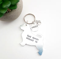 Norfolk Terrier dog keyring 'This human belongs to'