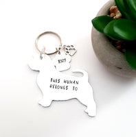 Norfolk Terrier dog keyring 'This human belongs to'