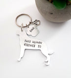 Rottweiler Keyring 'This human belongs to',