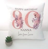 Personalised Milestone  Birthday Cushion Cover