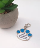 Blue or Pink paw cat or dog ID tag