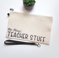 'Teacher stuff' Personalised teacher pencil case