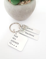 'This Daddy belongs to..' star charm keyring, keyring for grandad