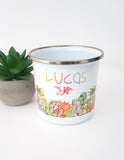 'Roar' children's personalised Dinosaur enamel mug