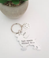 Cocker Spaniel Keyring doc tail, this human belongs to