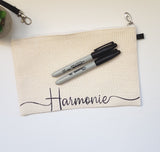 Personalised name pencil case, personalised makeup bag