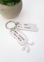 Hand stamped Best Dad By Par Keyring