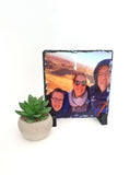 Photo slate, personalised square rock photo