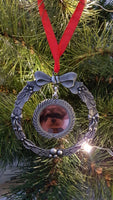 Photo wreath  memorial ornament, photo bauble