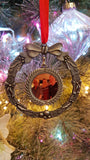 Photo wreath  memorial ornament, photo bauble