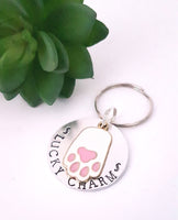 Bunny foot  keyring, lucky charm keyring, good luck gift,  personalised rabbit keyring, Good luck keepsake, good luck keyring, lucky charm