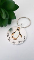 You're my penguin keyring, penguin keyring, penguin gift, anniversary gift, for boyfriend, pun keyring, penguin lover present, Hand Stamped