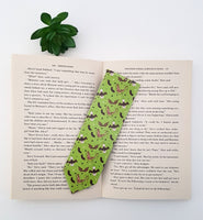 Green gothic bat and stiletto bookmark