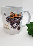 Highland cow mug, name mug