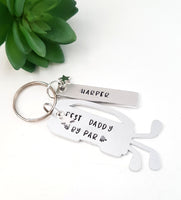 Hand stamped Best Dad By Par Keyring