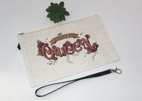 'Goth Queen' pencil case, goth makeup bag