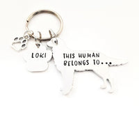 Golden Retriever Keyring 'This human belongs to'