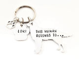 Golden Retriever Keyring 'This human belongs to'