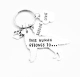 Golden Retriever Keyring 'This human belongs to'