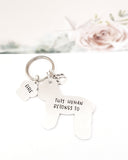 Poodle Keyring, This human belongs to