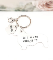 Corgi Keyring, This human belongs to