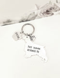 Springer Spaniel Keychain, This Human belongs to