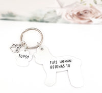 Poodle Keyring, This human belongs to